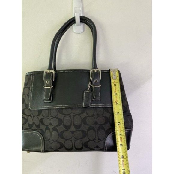 coach bag gray black fabric tote - Picture 2 of 10